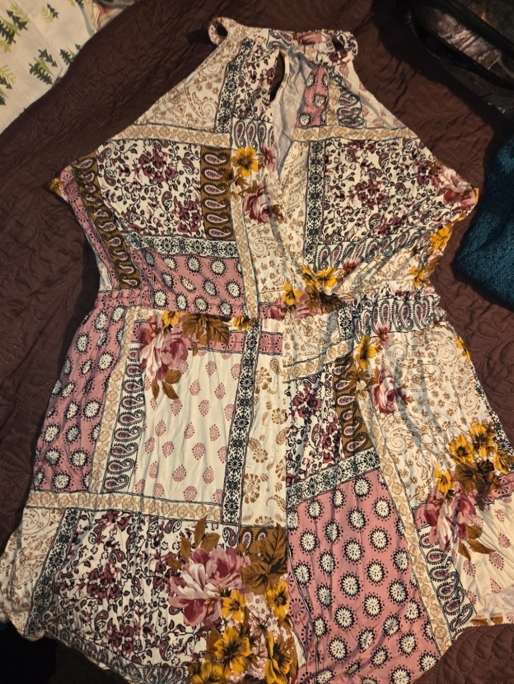 Maurices Patchwork Romper 3XL